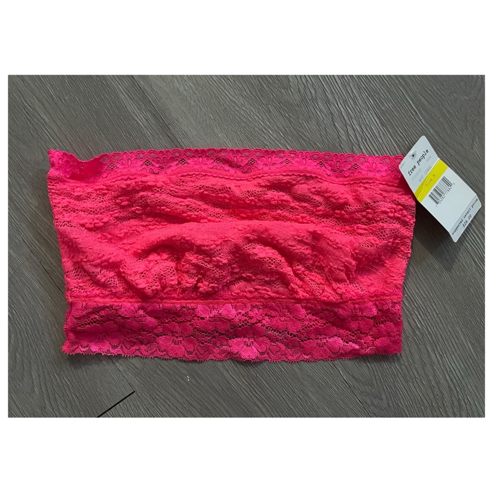 Free People hot coral lace tube top Size M